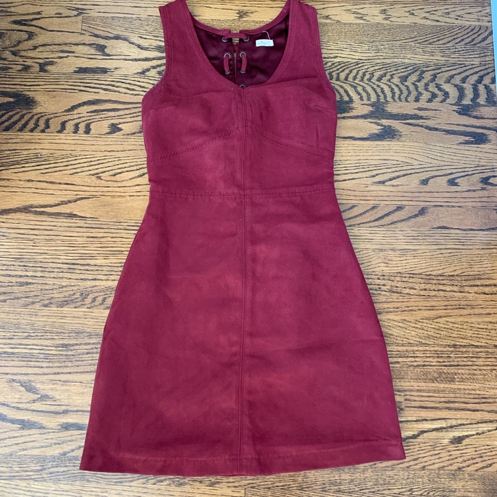 Suede a-line dress